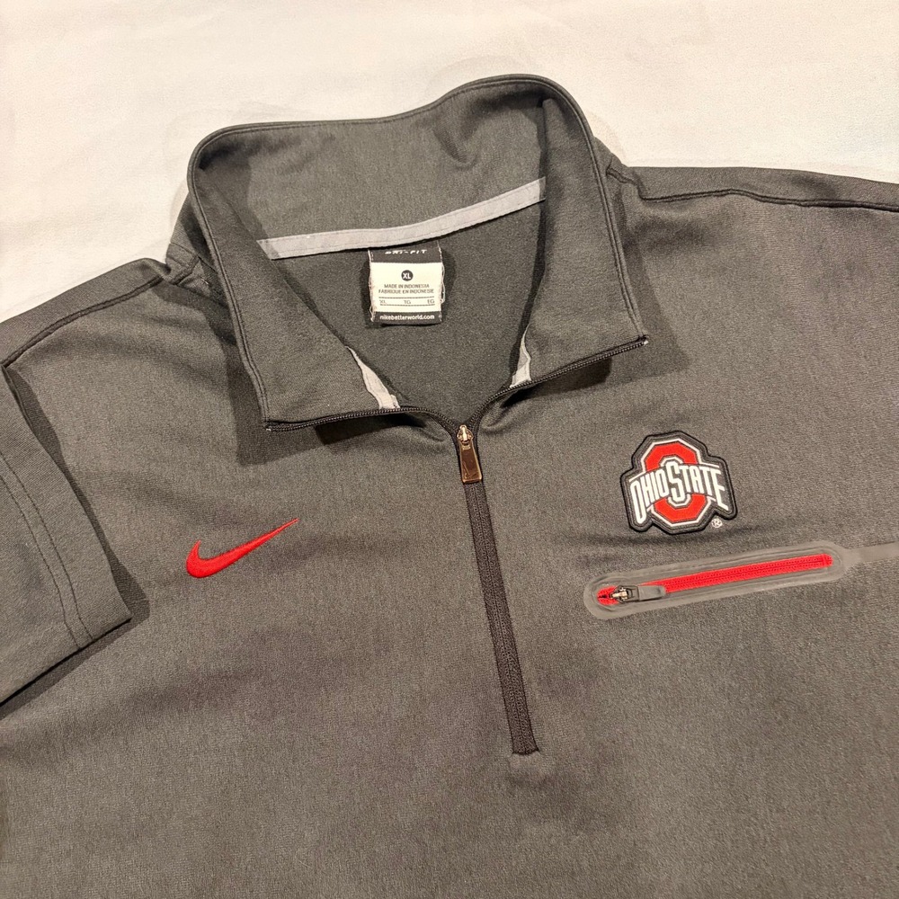 Nike Ohio State Buckeyes Dri-FIT 1/4 Zip Black Mens XL NCAA Football Basketball